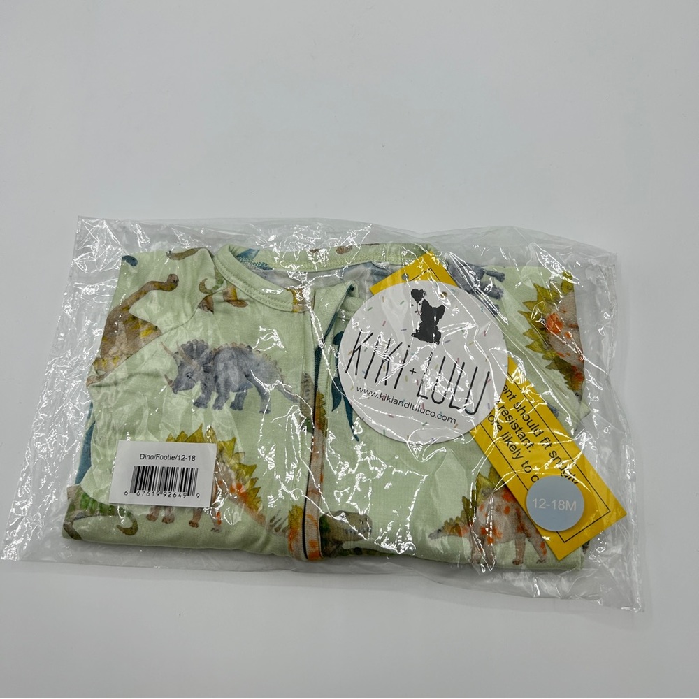 Kiki and Lulu 12-18 months Dino-Mite convertible footie PJs